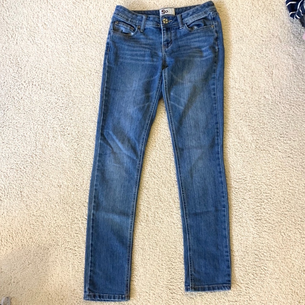 SO | Medium Wash Skinny Jeans Size Junior 5